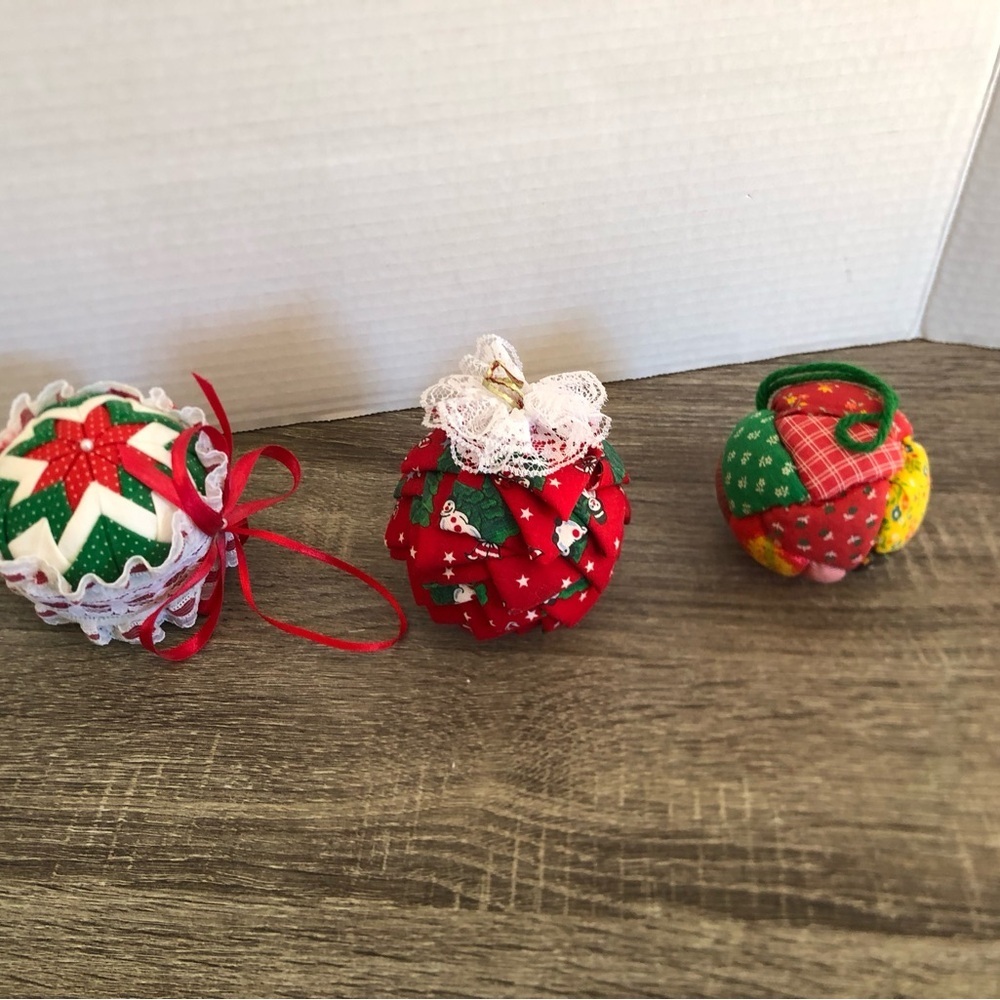 Vtg Handmade Fabric Ornaments